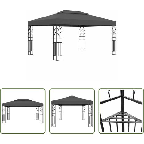 Dach -  Pavillon mit Doppeldach 3x4 m Anthrazit