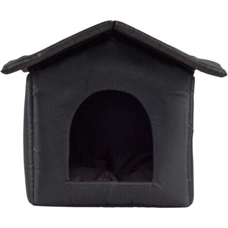 Lablanc – Niche d'extérieur pour chat 40x38x35 cm – Tissu Oxford imperméable – Coussin amovible – Abri confortable et résistant aux intempéries (1/4)