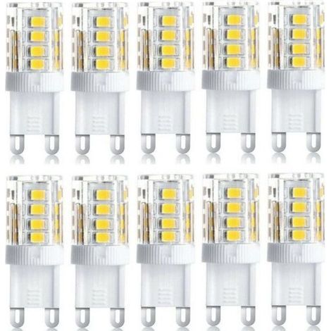 Lot de 10 Projecteur LED, lumière décorative LED, ampoule LED G9, 5 W blanc chaud blanc froid, ampoules LED à économie d'énergie, ampoule halogène de rechange, AC 230 V non dimmable (1/4)