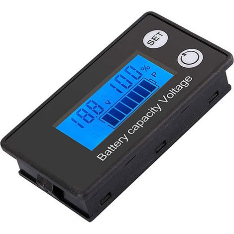 Moniteur multifonction LCD avec affichage numérique de la capacité de la batterie et de la tension, écran bleu et blanc, 8 V CC - 100 V CC (1/5)