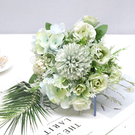 Boule de fleurs artificielles de style nordique en forme de bourgeon de thé, boule d'hortensia à 7 branches en forme de bourgeon de thé, boule d'oignon en forme de bourgeon de thé, photographie de mar (1/5)