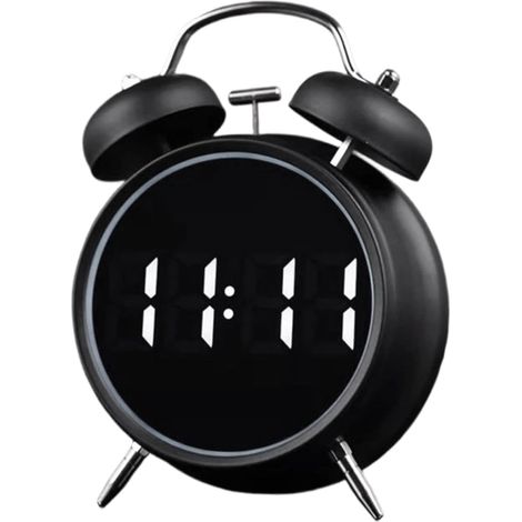Réveil à deux cloches pour chambre coucher, silencieux, doux (1/5)