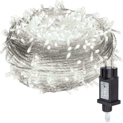 Randaco 10M 100LED IP44 8-mode festone luce di Natale all'aperto decorazione giardino interno per Natale compleanno matrimonio soggiorno bianco freddo