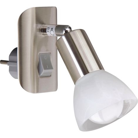 Steckdosenleuchte Briloner 2741-012P Wandlampe Kippschalter Glas (1/3)