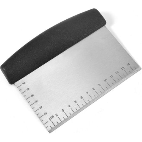 EASYCOMFORT Grattoir à pâte, grattoir de banc, grattoir à pâte, grattoir à pâte en acier inoxydable avec poignée et échelle de mesure (1/5)