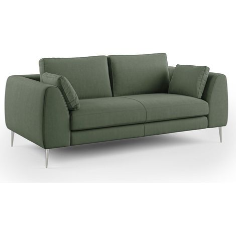 Plano Divano moderno in microfibra tecnica smacchiabile T11 176 cm verde