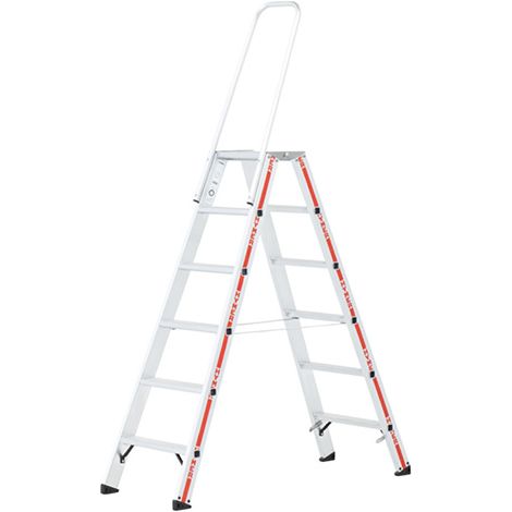 Scaletta 2x6 gradini - Altezza massima di lavoro 2,9m - 807412