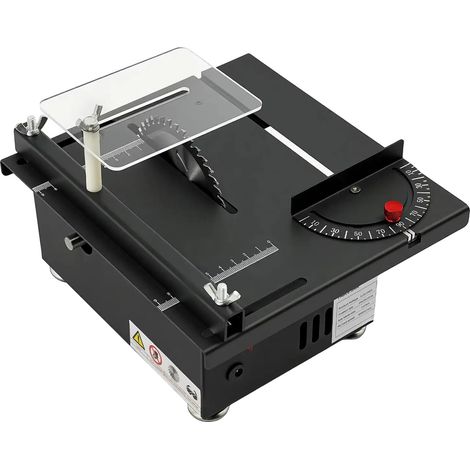 Scie sur table mini banc, puissance de 200W, profondeur de coupe max 30mm, vitesse à vide de 10000 RPM, angle de coupe de 0° à 90°, réglable sur 7 vitesses (1/5)
