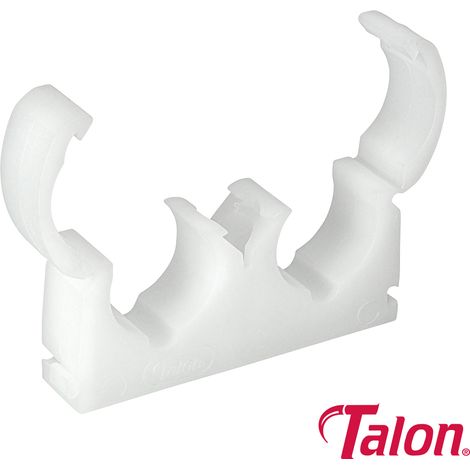 Talon Double Hinged Pipe Clips White - 22mm