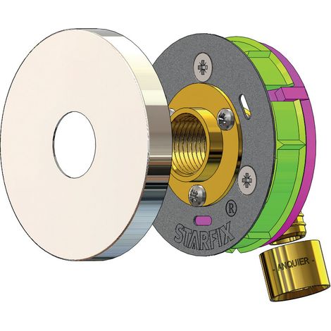 Sortie de cloison M-A-L - STARFIX MONO PER à glissement Ø12 - F1/2" (15/21) coudée - Anquier