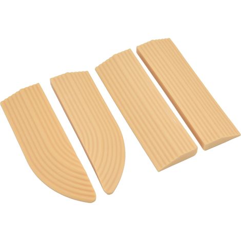 Lot de 4 balais de seuil de porte universels pour escaliers et fauteuils roulants, en caoutchouc beige, faciles à monter et à utiliser. (1/5)