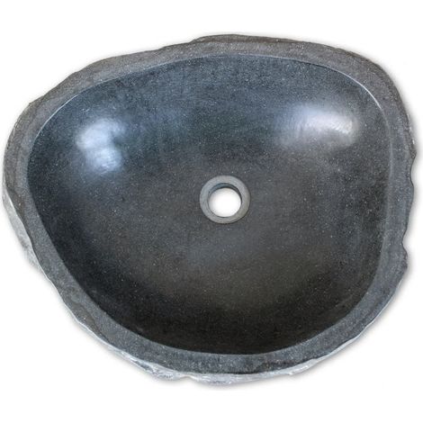 Lavabo ovalado de piedra de río 30-37 cm 020002651