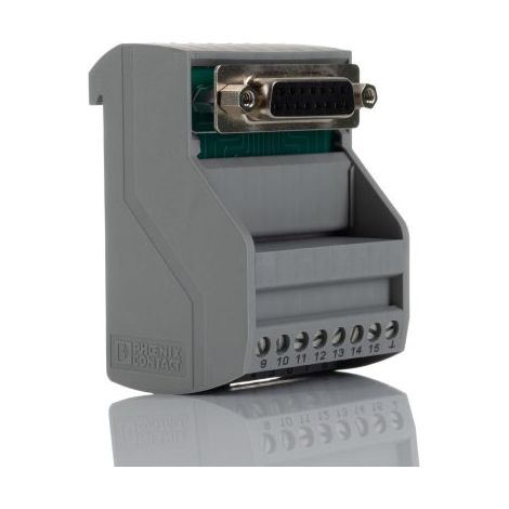 Module d'interface Sub-D 15 Contacts, Femelle, Montage sur Rail DIN ( Prix pour 1 )