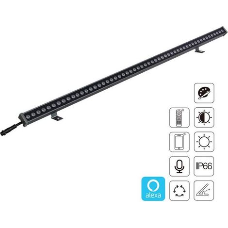 Proyector LED lineal 24W RGB+CCT, DC24V, RF, Alexa, SINC. 1m, RGB + Blanco dual, regulable (1/5)