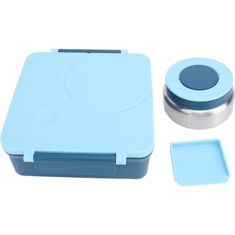 Lunchbox mit verschließbarem Griff, mehreren Fächern, spülmaschinenfest, für Büro und Schule, blau (1/5)