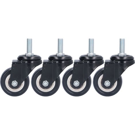 Ortviai Roulettes à Tige Industrielles 2 Pouces (50 mm) en PVC – 4 Pièces, Haute Charge (210 kg), Sans Frein