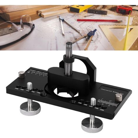 Aluminum Alloy Drilling Jig for Cabinet Hinges, Jig Tool for Installing Cabinet Door Hinges, 35mm, Precise Drilling Depth 3 to 6mm (1/5)