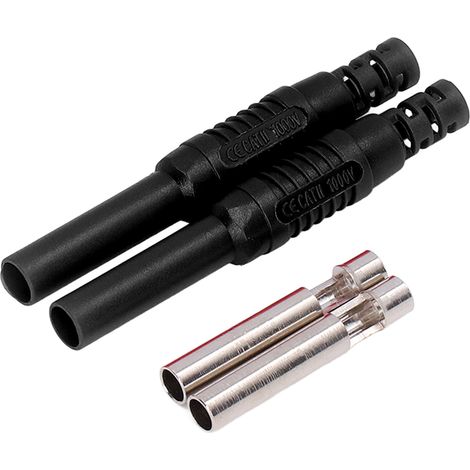 Câble de test prolongateur 1mm² femelle à femelle avec fiche à contact en laiton J.70030 noir (1/5)