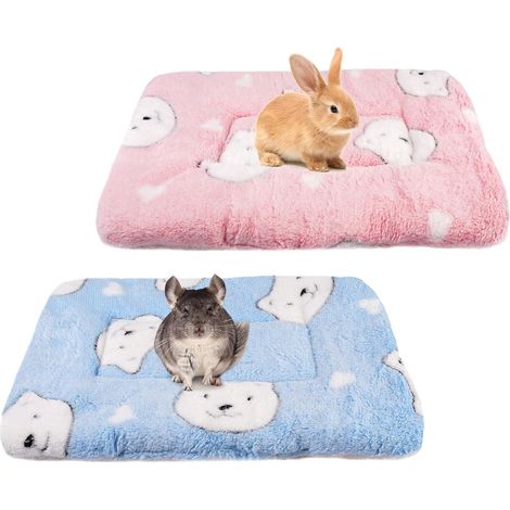 Lot de 2 Tapis pour Lapins et Cochons d'Inde, 35 x 27 cm  Souple, Lavable, Pour Hamsters Écureuils et Chatons (1/5)