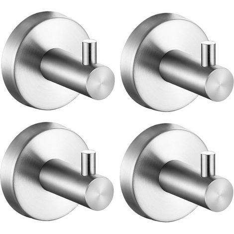 Ganchos con ventosa de vacío, paquete de 4, acero inoxidable 304, ganchos giratorios reutilizables para toallas, capacidad de carga de 5 kg, para cocina/baño. (1/5)