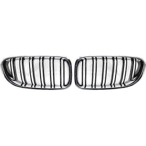Parrilla delantera de doble línea Sport Grille de repuesto para BMW Serie 6 F06 F12 F13 Cromada+Negra (1/5)