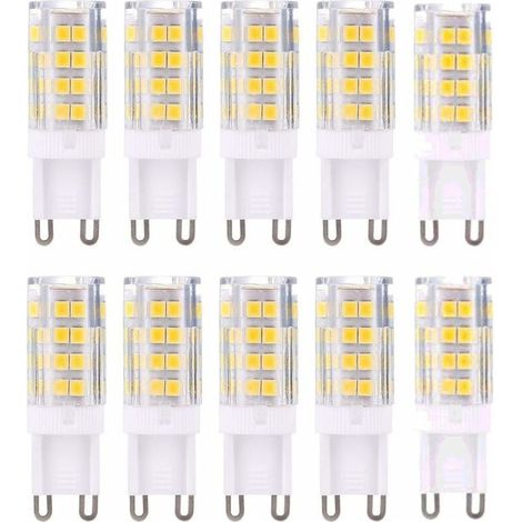 G9 LED Lampe Ampoules, Blanc Chaud 3000K 5W Lumiere équivalent aux ampoules halogènes de 40 W 420 lumens not dimmable, lot de 10 (1/5)