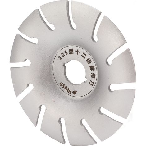 Disque à sculpter le bois, roue de façonnage 125 mm en acier inoxydable 12 dents, accessoire pour meuleuse d'angle argentée