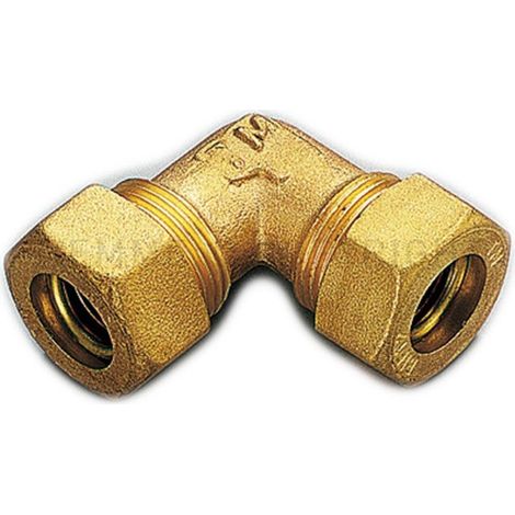 Raccordo 12x12mm curvo doppio a compressione con tenuta o-ring