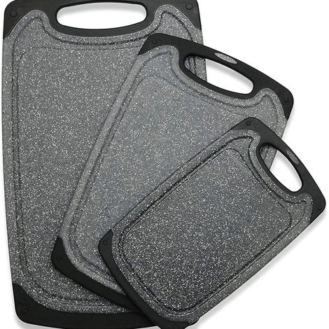 Lot de 3 planches à découper – ustensiles de cuisine – planches en plastique noir (1/5)