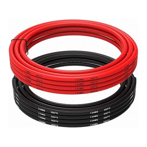 12 spécifications fil 6 m 3 m Noir et 3 m rouge fil de cuivre étamé 12 AWG fil de silicium flexible fil de silicium pour voitures drones (1/5)