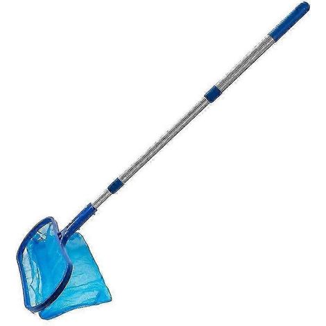 Épuisette de piscine avec manche télescopique réglable, filet de nettoyage des débris aquatiques de type sac profond (1/5)