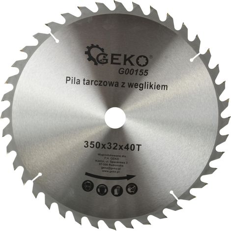 Lame de scie circulaire TCT pour bois Ø350x32 40 dents