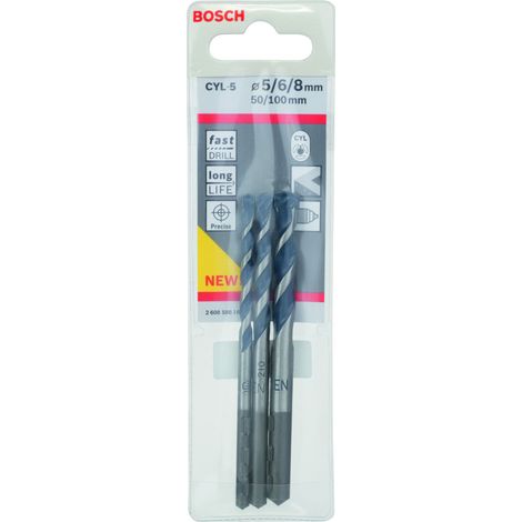 Set de brocas para hormigón CYL-5, 3 unidades, de 5/6/8 mm (1/2)