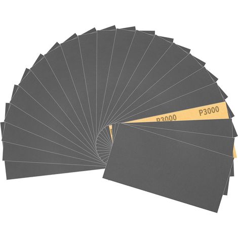 30 Feuilles Papier de Verre Imperméable 9 x 3,6 pouces Papier Abrasif Grain 3000 pour Polissage de l'Automobile, Résine, Métal et Plastique (1/5)