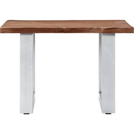 Maison Exclusive - Couchtisch mit Naturkanten 60x60x40 cm Massivh (1/5)