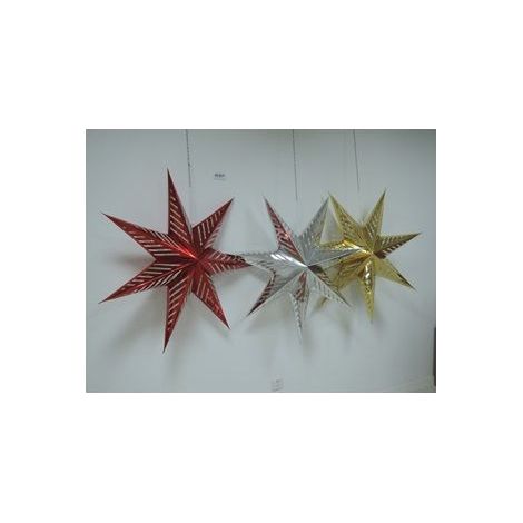 DECORAZIONI STELLA NATALIZIA IN CARTA 3 ASSORTIMENTI