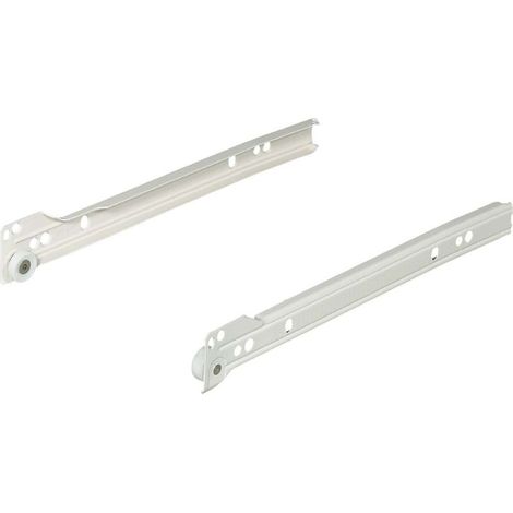 Schubladenschiene mit Rollen – BLUM Metabox C15 – Selbsteinziehend – Teilauszug 283 mm – Tragkraft 25 kg pro Paar – Cremeweißer Stahl RAL 9001 (1/3)
