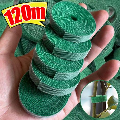 Filiyano – support à boucle Velcro – 120 attaches de câble auto-adhésives réglables en nylon pour plantes vertes, support à boucle Velcro, ficelle de (1/5)