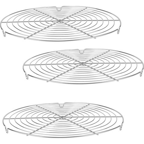 Lot de 3 Grilles de Refroidissement Rondes en Acier Inoxydable, Diamètre 30 cm, Pour Cuisson et Rôtissage (1/5)