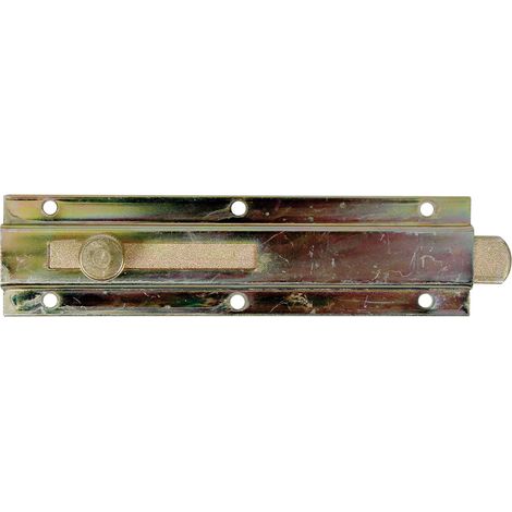 Verrou de porte avec poignée bouton, sans boucle bichromaté 150 x 40 mm