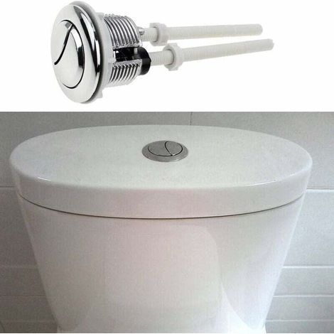 pezzi Pulsanti a doppio scarico per WC da 38 mm, standard, cromati, argento, per serbatoio WC (1/3)