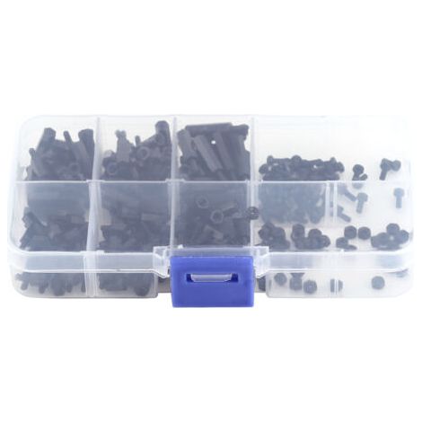Kit d'assortiment de 250 vis d'entretoise hexagonales M2 en nylon (entretoise mâle M2 C)