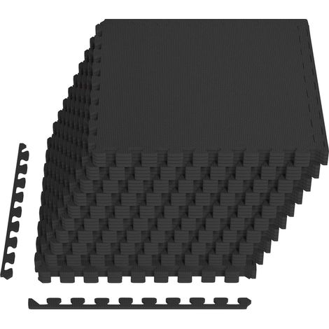 vidaXL Pool Ground Mat 40 pcs Black 14.4 m² EVA Foam