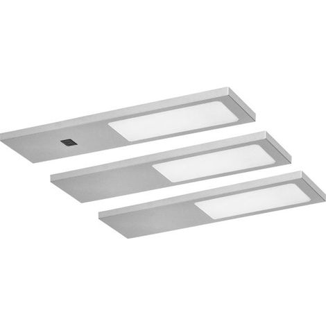 Set PLANA di 3 lampade LED sottopensile, 3x4W, 3x240lm, 4000K, con interruttore touchless, grigio (1/4)