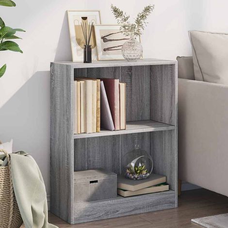 Bibliothèque Étagère de Rangement - pour Bureau Salon Chambre Cuisine Sonoma gris 60x24x74,5 cm Bois d'ingénierie BV109798 - BonneVie (1/5)