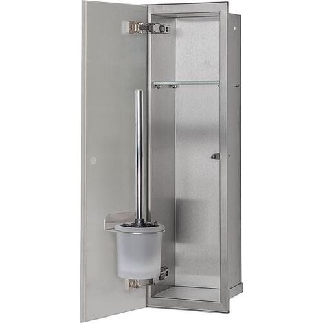 Niche à encastrer pour WC acier inoxydable à carreler Flat 600 1 porte à gauche