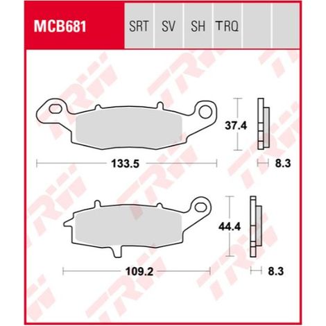 Pastillas de freno TRW ZF KH231 sinter racing para Kawasaki ER6 06-16, Versys 650 07-14, Z 750 04-06, ZR7 99-04, W 800 '11-, GPZ 1100 95-98, VN 1500 93-04, VN 1600 03-08, VN 1700 09-17, Suzuki GS 500 