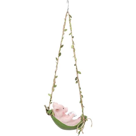 Statue de cochon suspendu en résine, décoration de jardin, usage extérieur, unité (1/5)