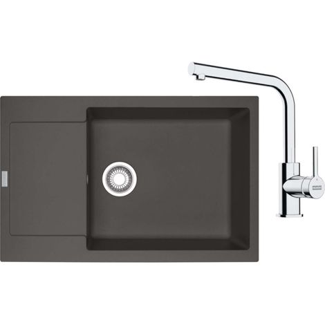 Franke - Küchenset G261ŠB, Fragranitspüle MRG 611-78 BB und Armatur FS 3230.031, Schiefer grau/Chrom 114.0720.188 (1/2)