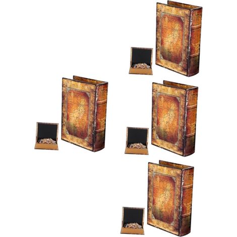 4pièces Boîte De Rangement Vintage Forme De Coffre Décoratif Pour Bijoux Et Petits Objets Éléments De Décoration Élégante Et Pu Design Discret Pour Intérieur Pour Clés Et (1/5)